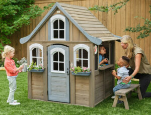 wooden outdoor playhouses for kids