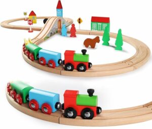 Wooden Toy Train Sets For Toddlers